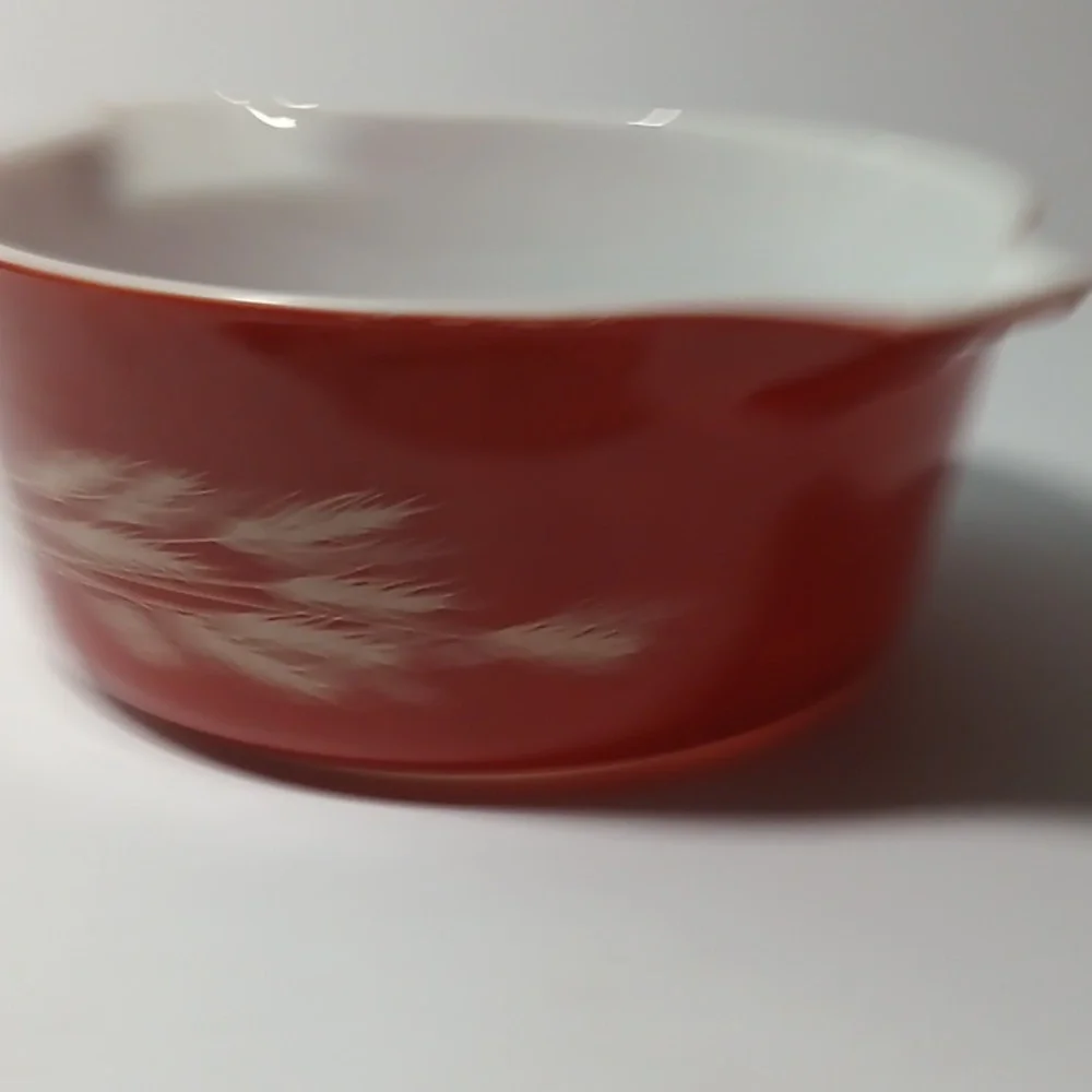 Pyrex Autumn Harvest 475 Casserole Rust Brown Wheat Glass Dish Vintage 80s 90s